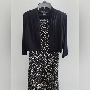 Jessica Howard~
Sleeveless Navy/White/Polka Dot 
Two-Piece Dress Set
Size 10P